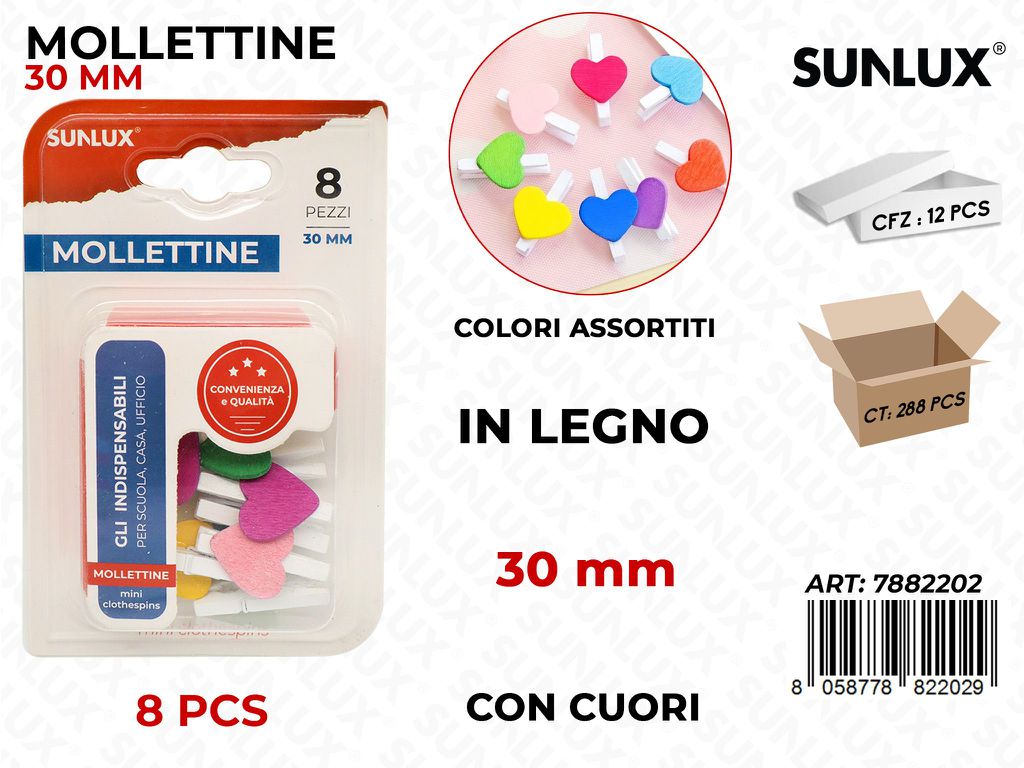 Bl. Mollettine Cuore 8PCS 30MM