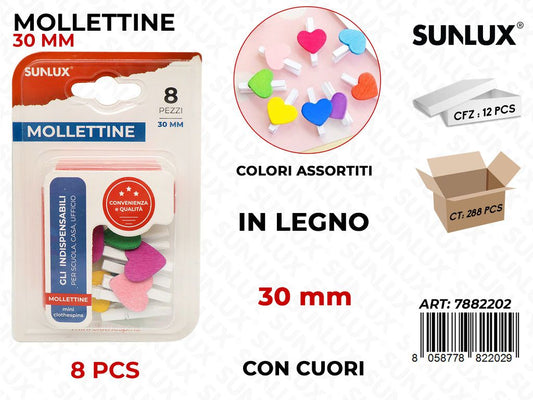 Bl. Mollettine Cuore 8PCS 30MM
