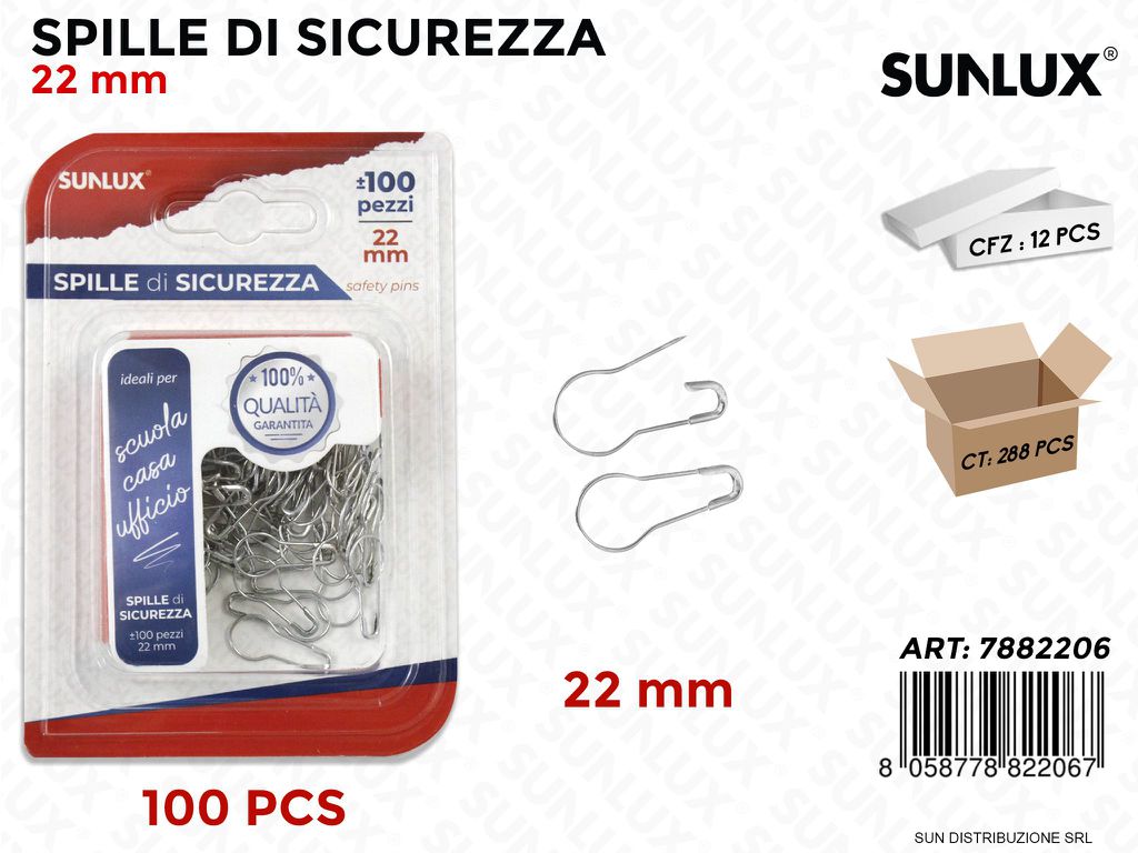 Bl. Spille di Sicurezza 100PCS 22MM