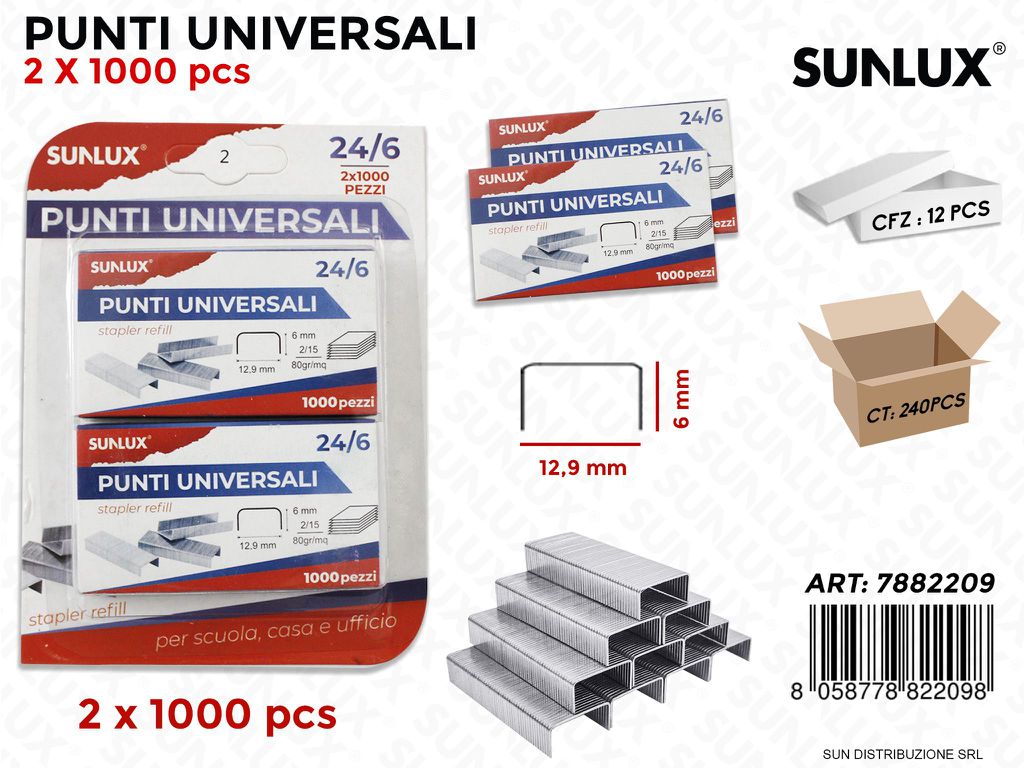 Bl. Punti Universali 2 X 1000 Pcs 12.9*6MM