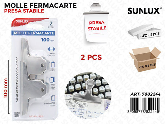 Molle Fermacarte in Metallo 2PC-100MM