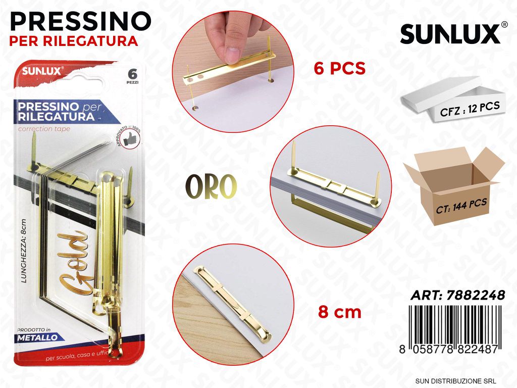 Pressino per Rilegatura Oro 8CM 6PCS