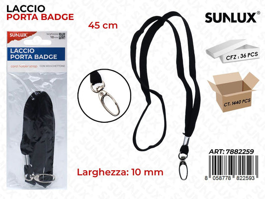 Laccio Porta Badge Nero 45CM
