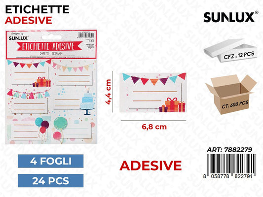 Etichette Adv Party 4FF 24PCS 6.8*4.4CM