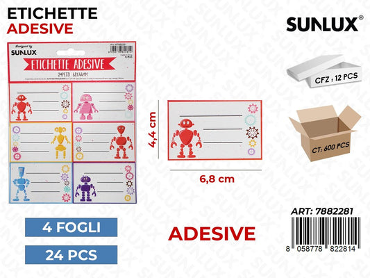Etichette Adv Robot 4FF 24PCS 6.8*4.4CM