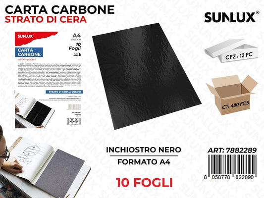 Sunlux Carta Carbone Nero F.to A4 10FF