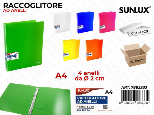 Raccoglitore Ad Anelli 32*26.5CM Col.ass.