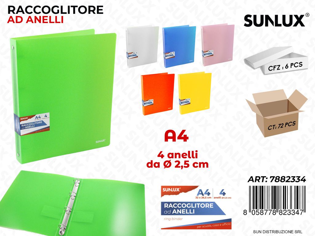 Raccoglitore Ad Anelli 32*26.5CM Col. Ass.