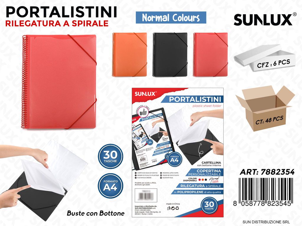 Portalistini Spir. 30TASCHE Col. Ass.f.to A4