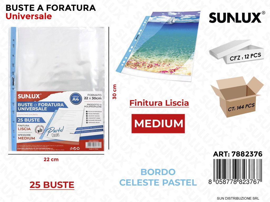 Buste a Forat. Uni. 22*30CM Med. Cel. P. 25PCS