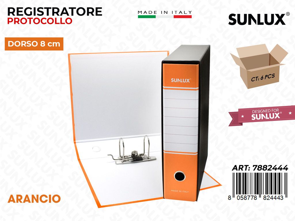 Raccoglitore D.8 Arancio c/ Leva 29*34CM