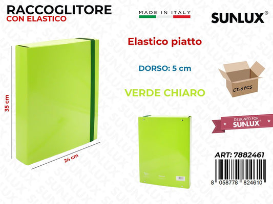 Cart. 3L D.5 Verde Chia. c/ Elast. Piatto 24*35CM