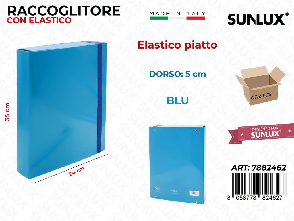 Cart. 3L D.5 Blu c/ Elast. Piatto 24*35CM