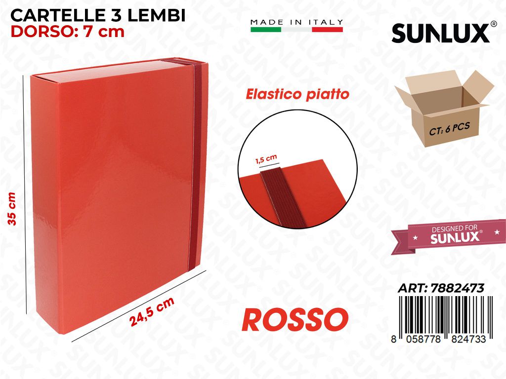 CART.3/L D7 Rosso Elast .piatto Sun
