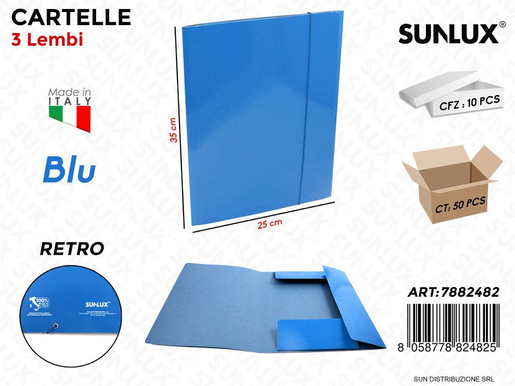 Cart. Blu 25X35 Sun c/Lembi ed El. Plast.