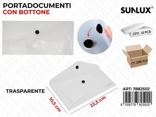 Busta c/Bottone Trasparente Lettera 22.5*10.5CM