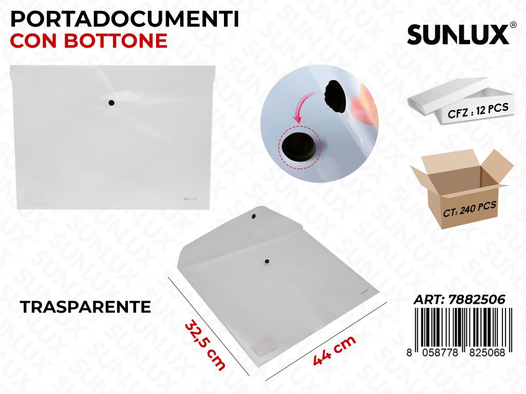 Busta c/Bottone Trasparente A3 44*32.5CM