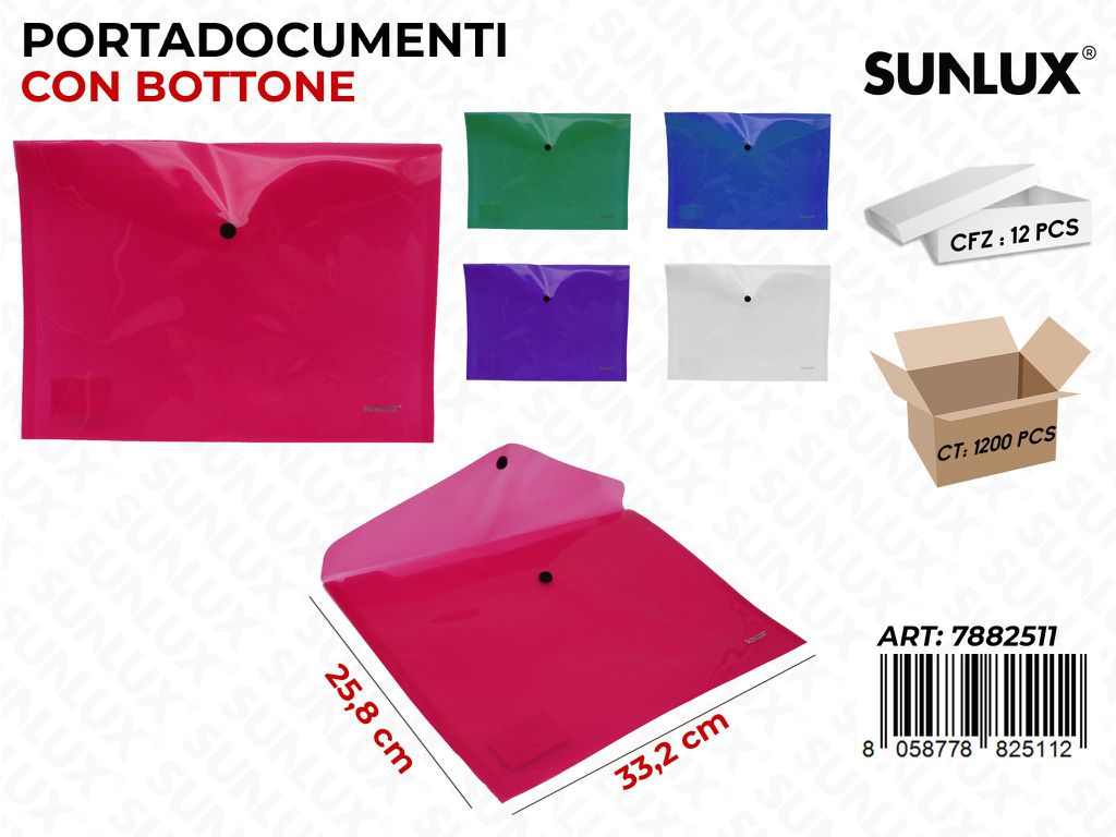 Busta c/Bottone Colore A4 33.2*25.8 Cm
