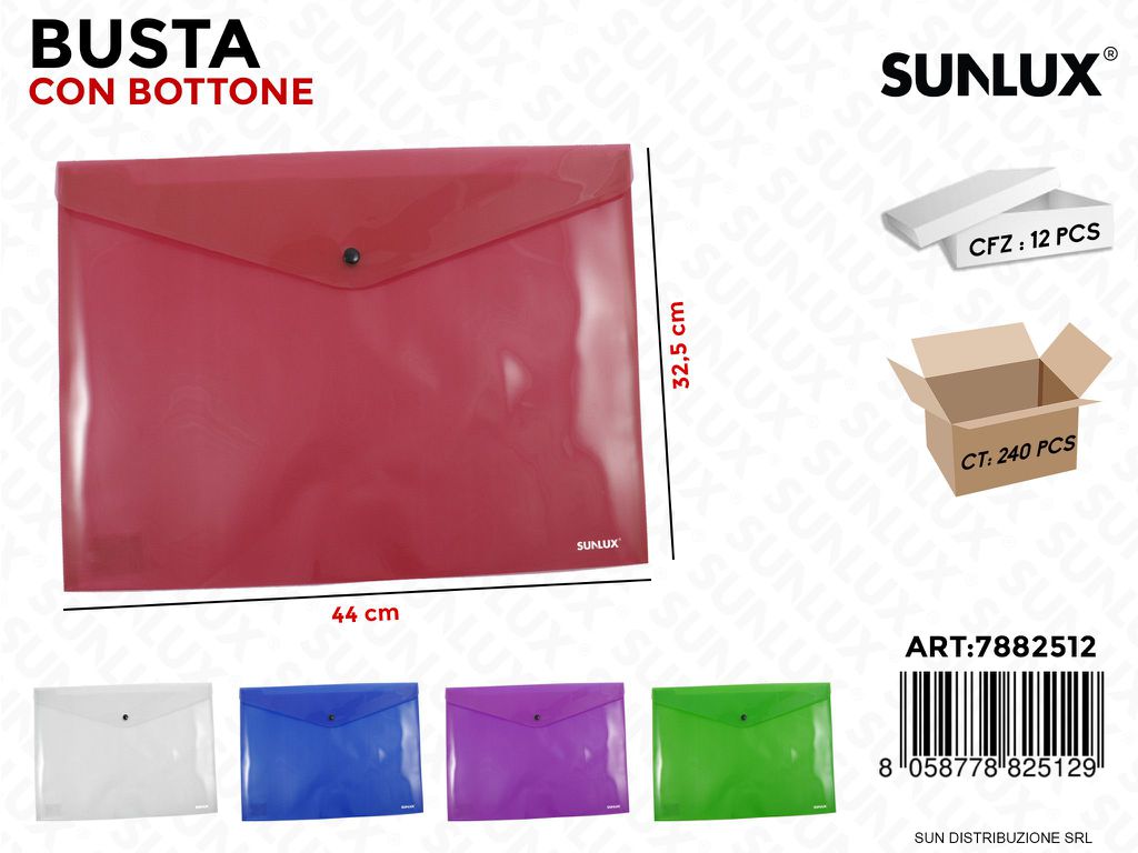 Busta c/Bottone Col. Ass. 44*32.5CM
