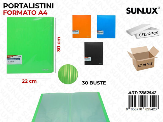 Portalistini 30 Buste 30*22CM col Ass.