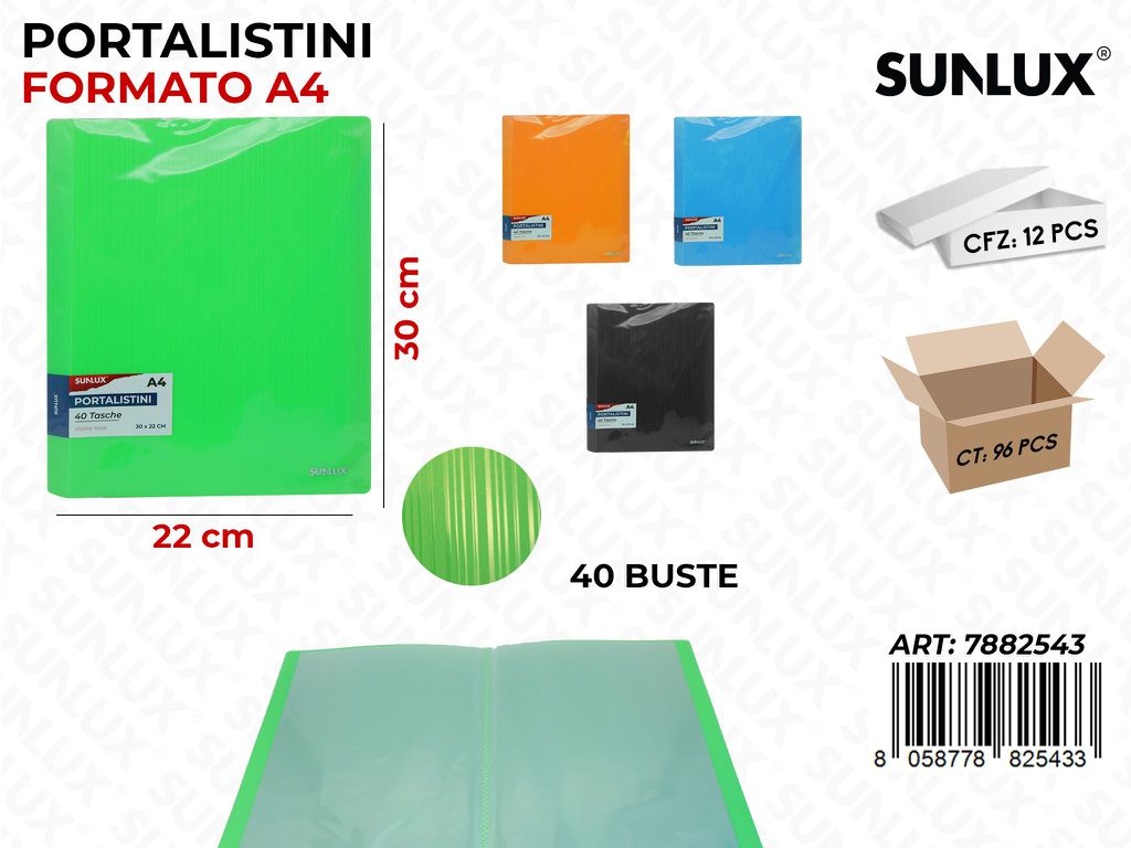 Portalistini 40 Buste 30*22CM col Ass.