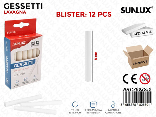 Gessetti Bianchi D.1X 8CM 12 Pcs