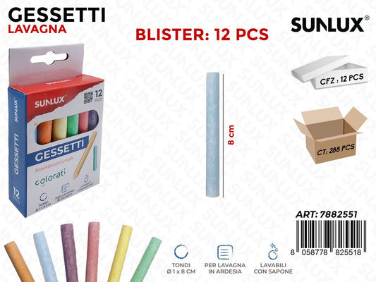 Gessetti Colorati D.1X8CM 12PCS
