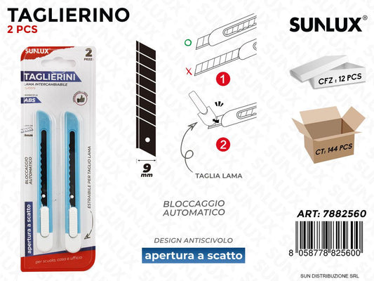 Bl. Taglierino c/ Aper. Scatto 2 Pcs 9MM