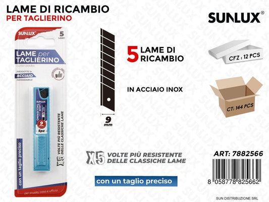 Bl. Lame di Ricambio per Taglierino 5PCS 9MM