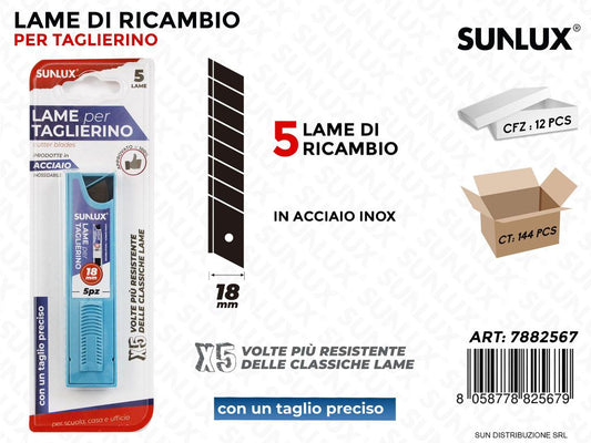 Bl. Lame di Ricambio per Taglierino 5PCS 18MM