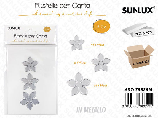 Fustelle per Carta in Metallo 3 Pcs Mis. Ass.