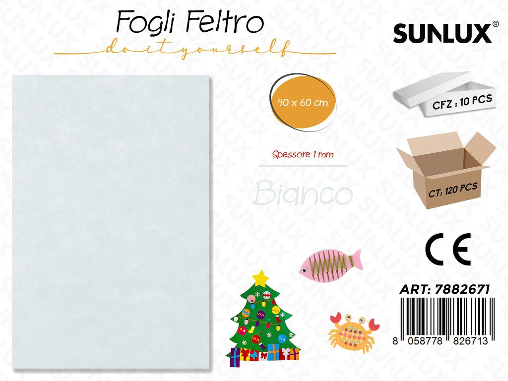 Fogli di Feltro Bianco 40*60CM 1 Mm