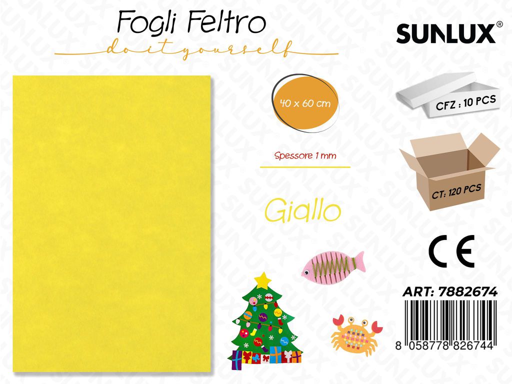 Fogli di Feltro Giallo 40*60CM 1 Mm