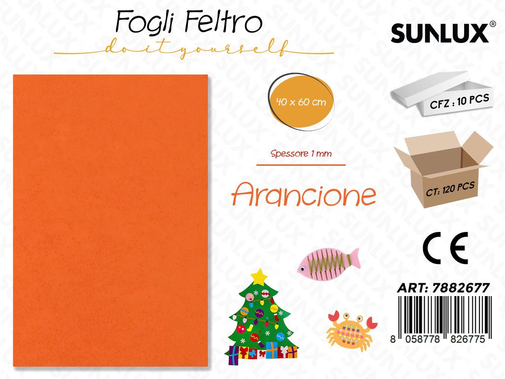Fogli di Feltro Arancione 40*60CM 1 Mm
