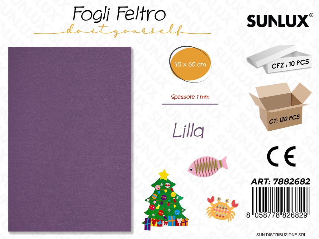 Fogli di Feltro Lilla 40*60CM 1 Mm