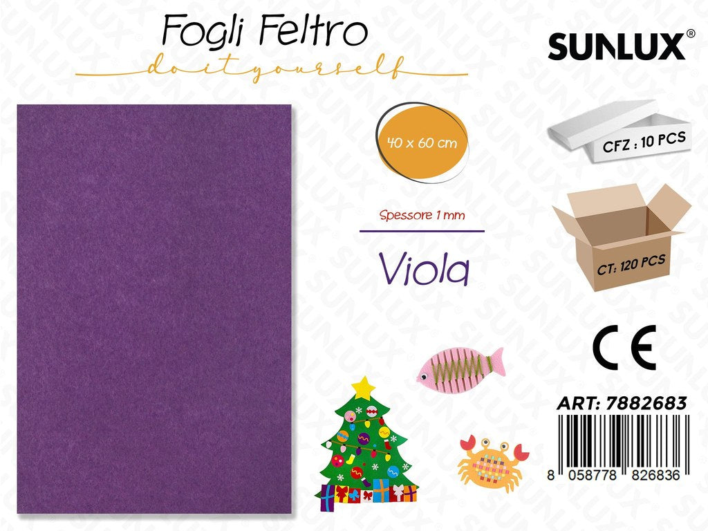 Fogli di Feltro Viola 40*60CM 1 Mm