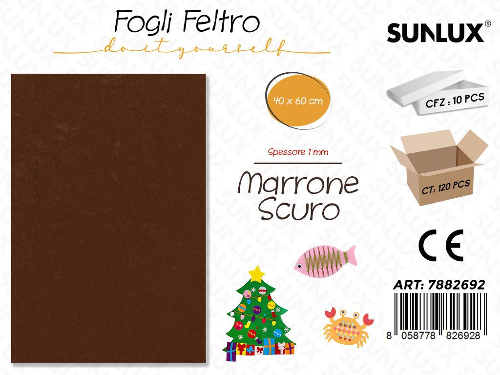 Fogli di Feltro Marrone Scuro 40*60CM 1 Mm