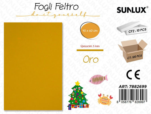 Fogli di Feltro Oro 40*60CM 3 Mm