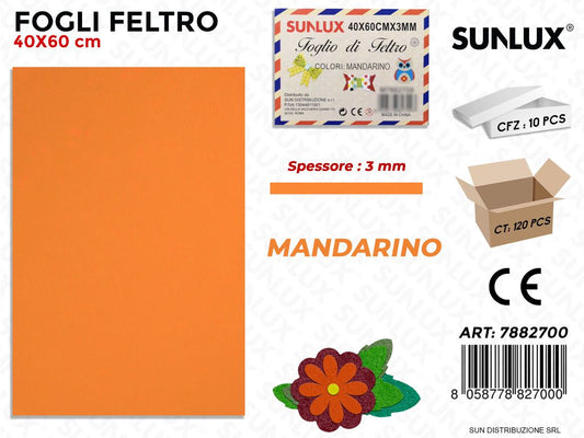 Fogli di Feltro Mandarino 40*60CM 3 Mm