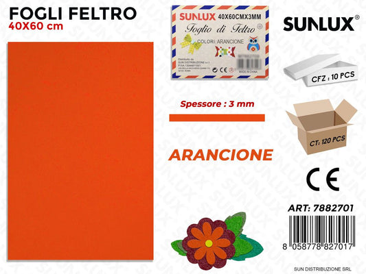 Fogli di Feltro Arancione 40*60CM 3 Mm