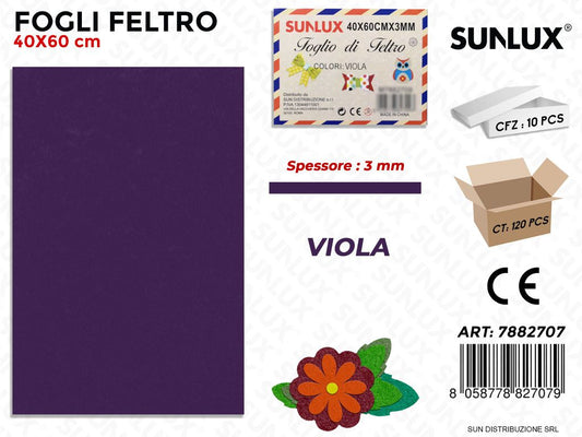 Fogli di Feltro Viola 40*60CM 3 Mm
