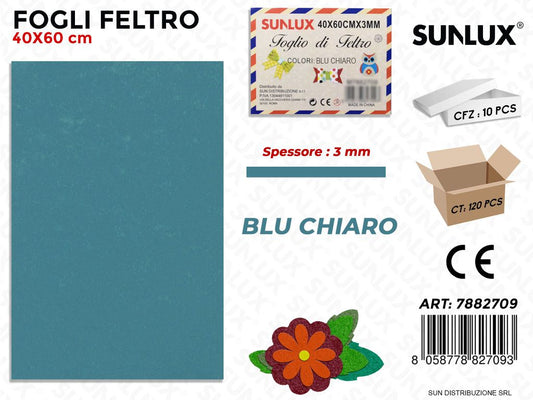 Fogli di Feltro Blu Chiaro 40*60CM 3 Mm