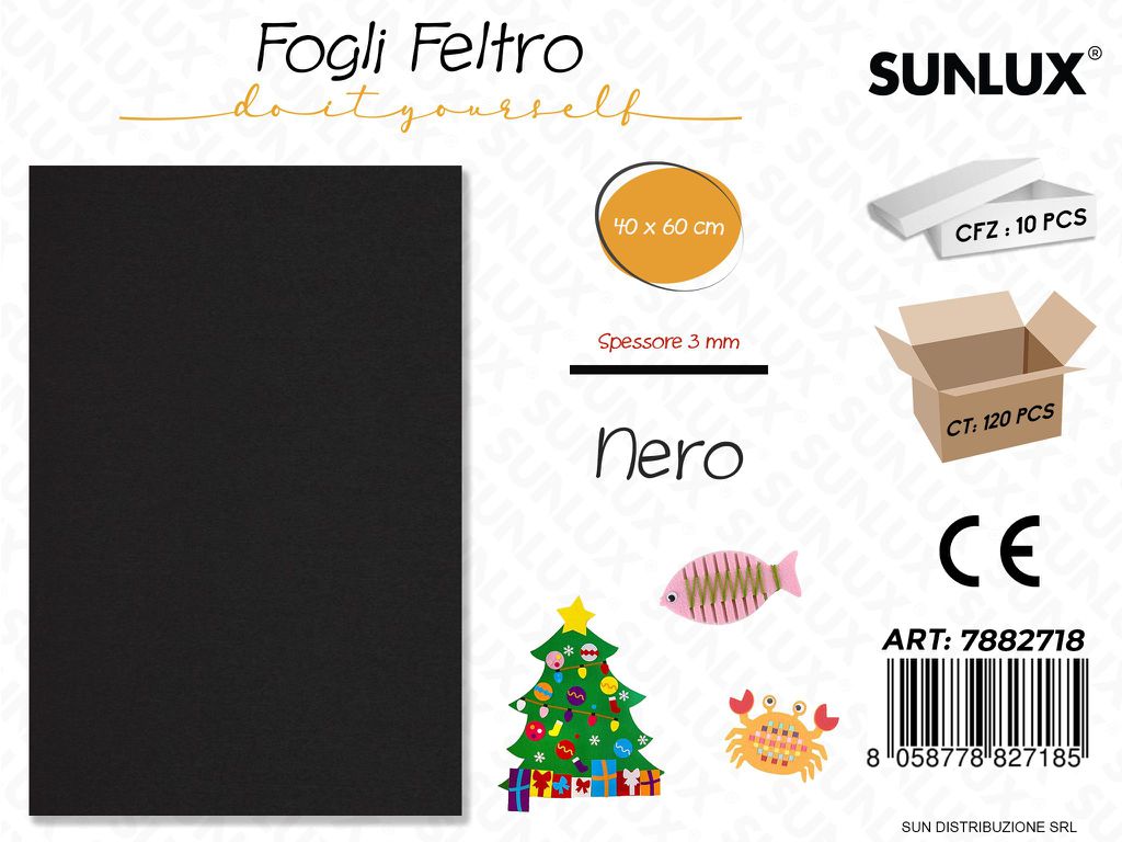 Fogli di Feltro Nero 40*60CM 3 Mm