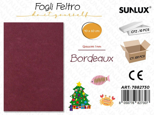 Fogli di Feltro Bordeaux 40*60CM 1MM