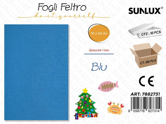 Fogli di Feltro Blu 40*60CM 1MM