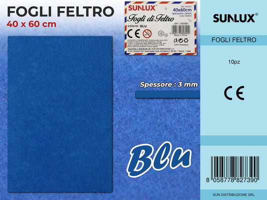 Fogli di Feltro Blu 40*60CM 3MM