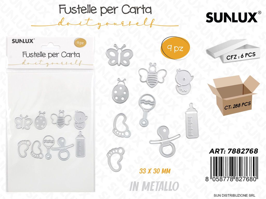 Fustelle per Carta in Metallo 9PCS 33*30MM