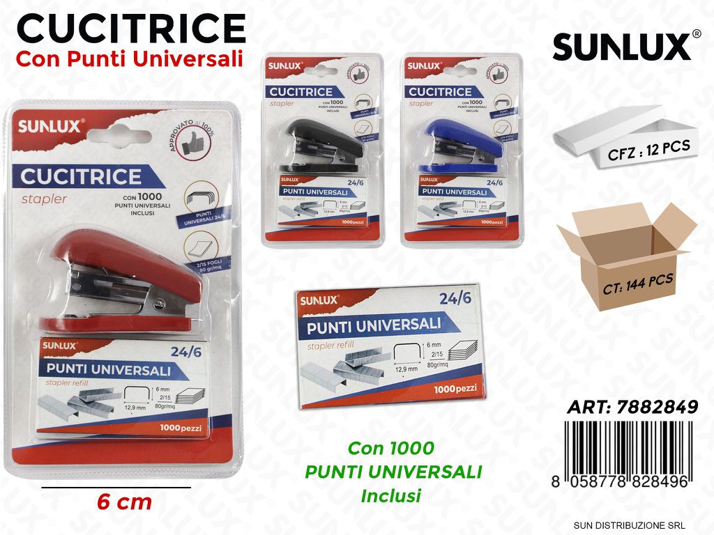 CUCITRICE C/ PUNTI UNIV. 24/6 COL.ASS.  /PZ DA 12**CFZ