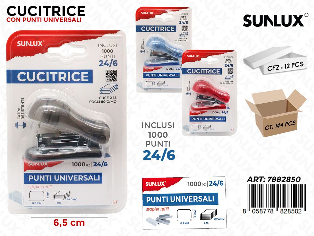 Cucitrice c/ Punti Univ. 24/6 Col.ass.