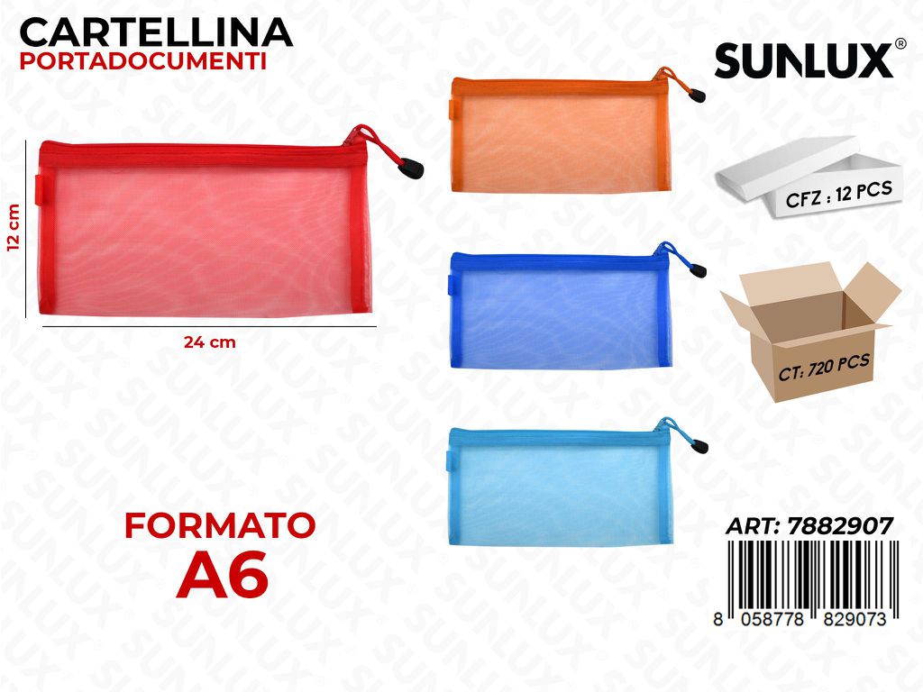 Cartelline P.documenti Ass. A6 24*12CM